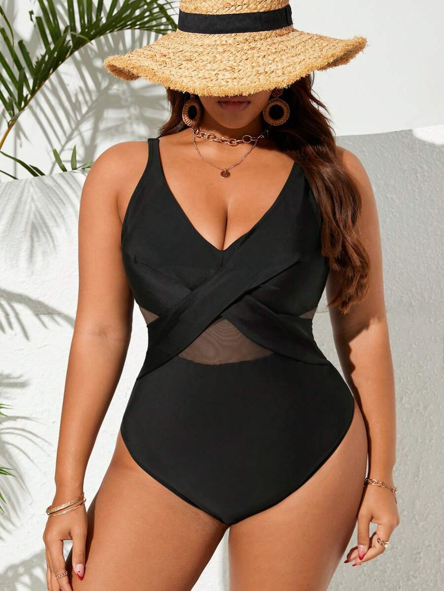 Maiô Plus Size Cross Glam
