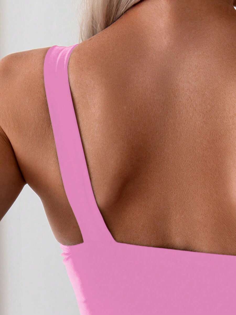 Maiô Ombro Único com Detalhe Dourado