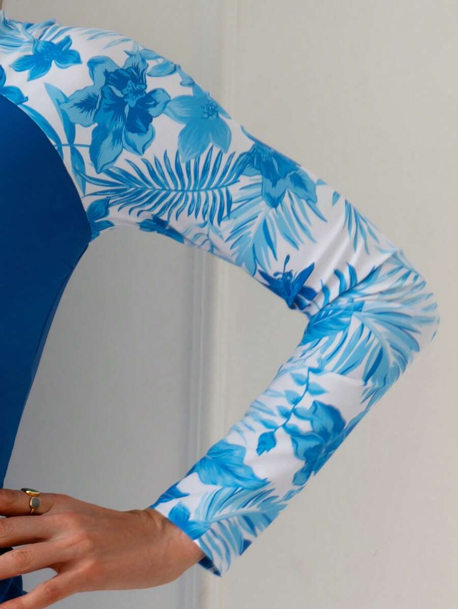 Conjunto UV Feminino Folhagens Tropicais