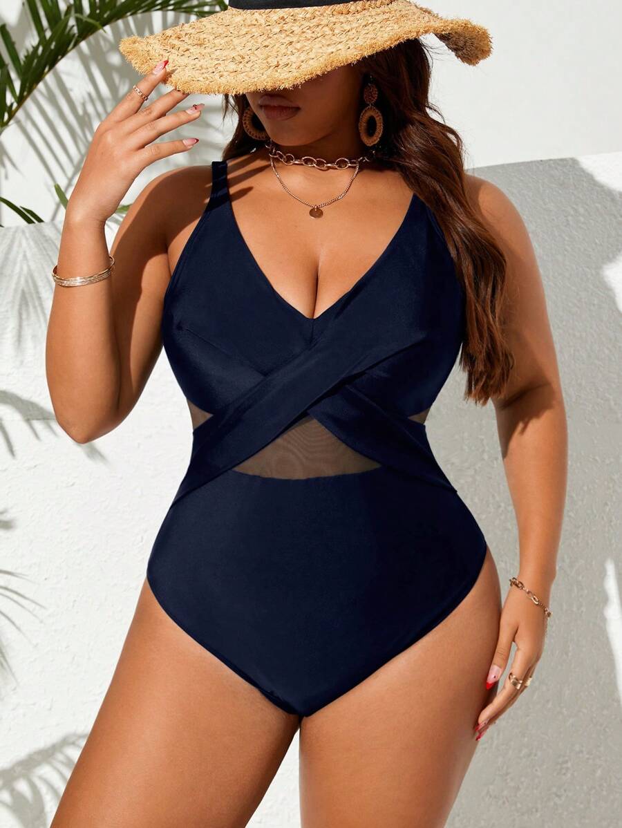 Maiô Plus Size Cross Glam