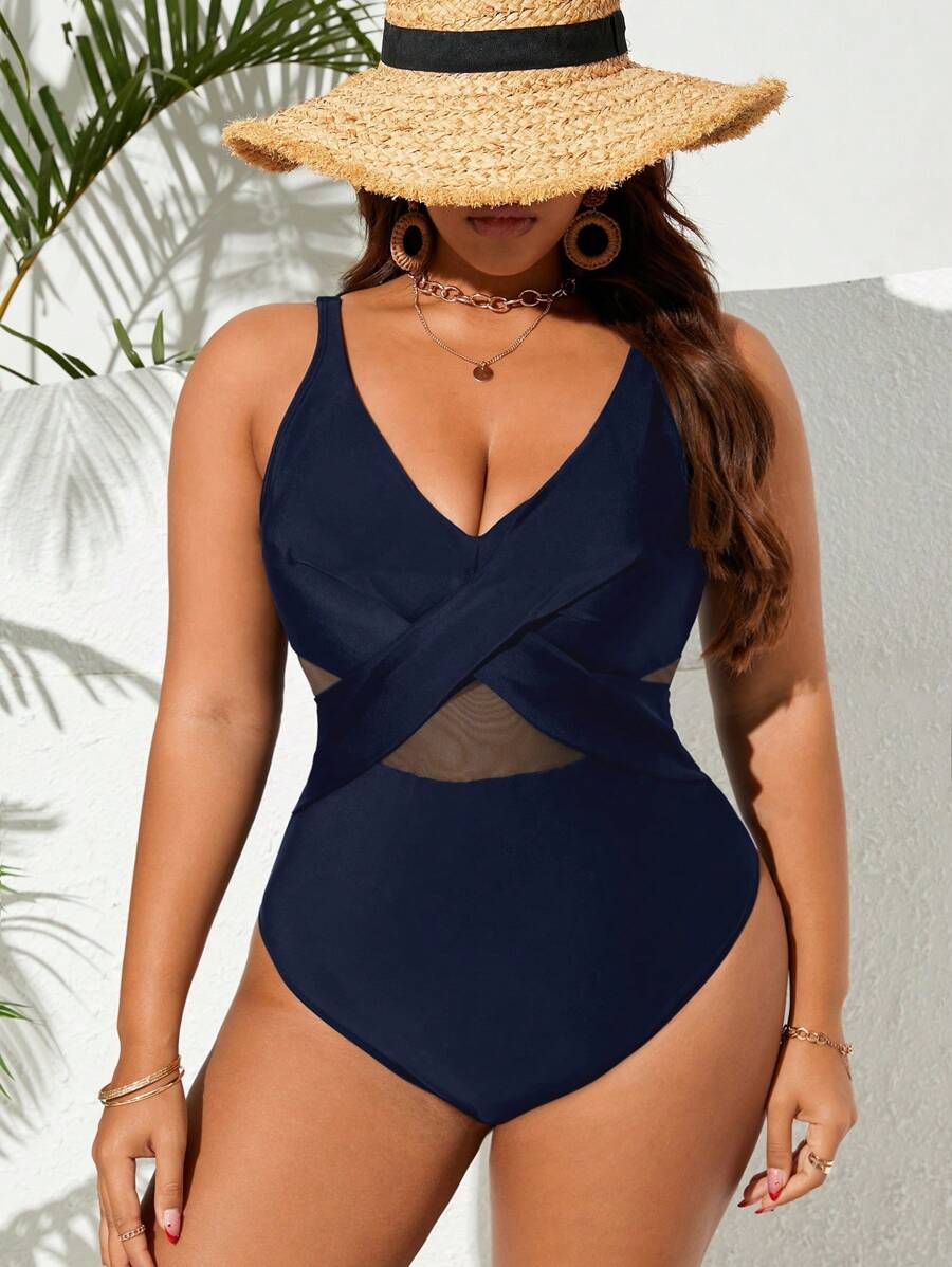 Maiô Plus Size Cross Glam