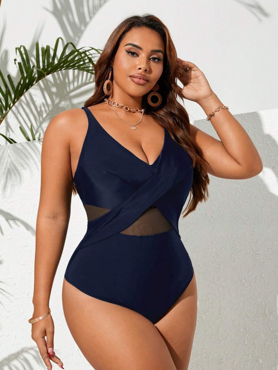 Maiô Plus Size Cross Glam