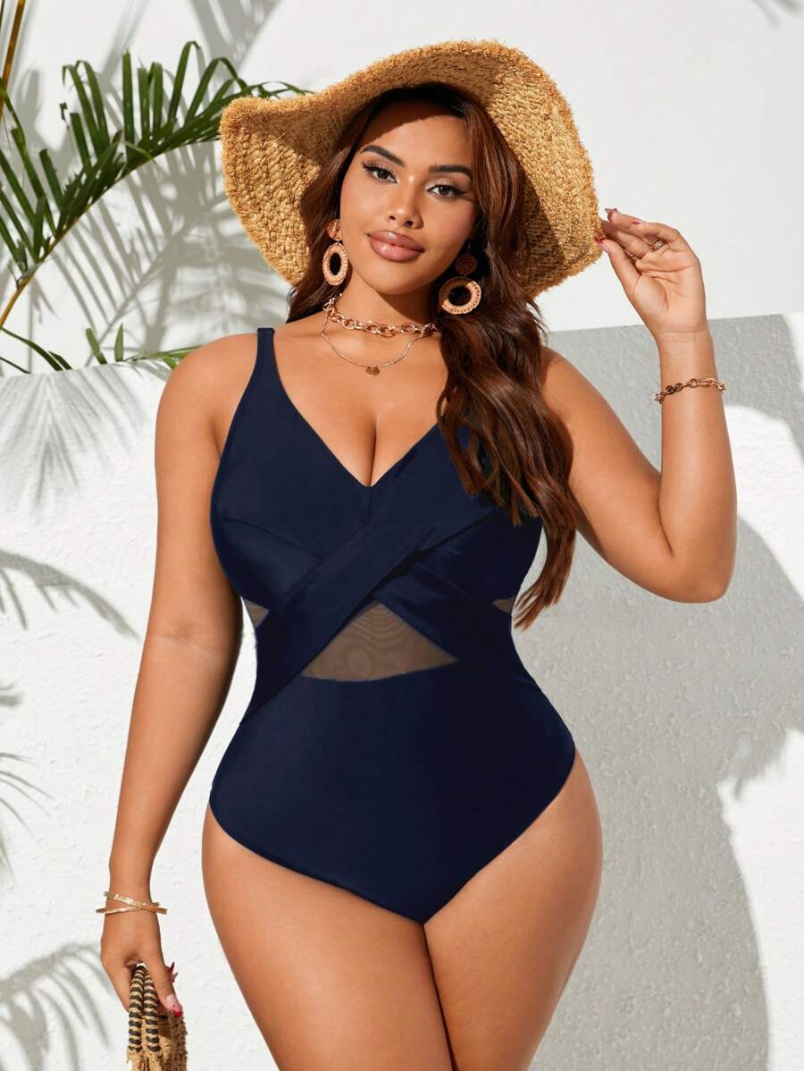 Maiô Plus Size Cross Glam