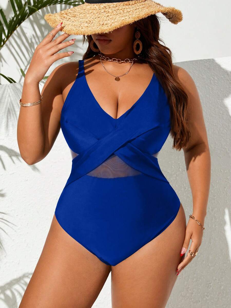 Maiô Plus Size Cross Glam