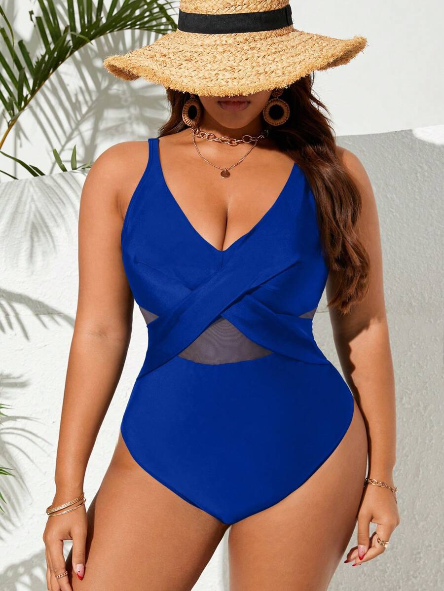 Maiô Plus Size Cross Glam