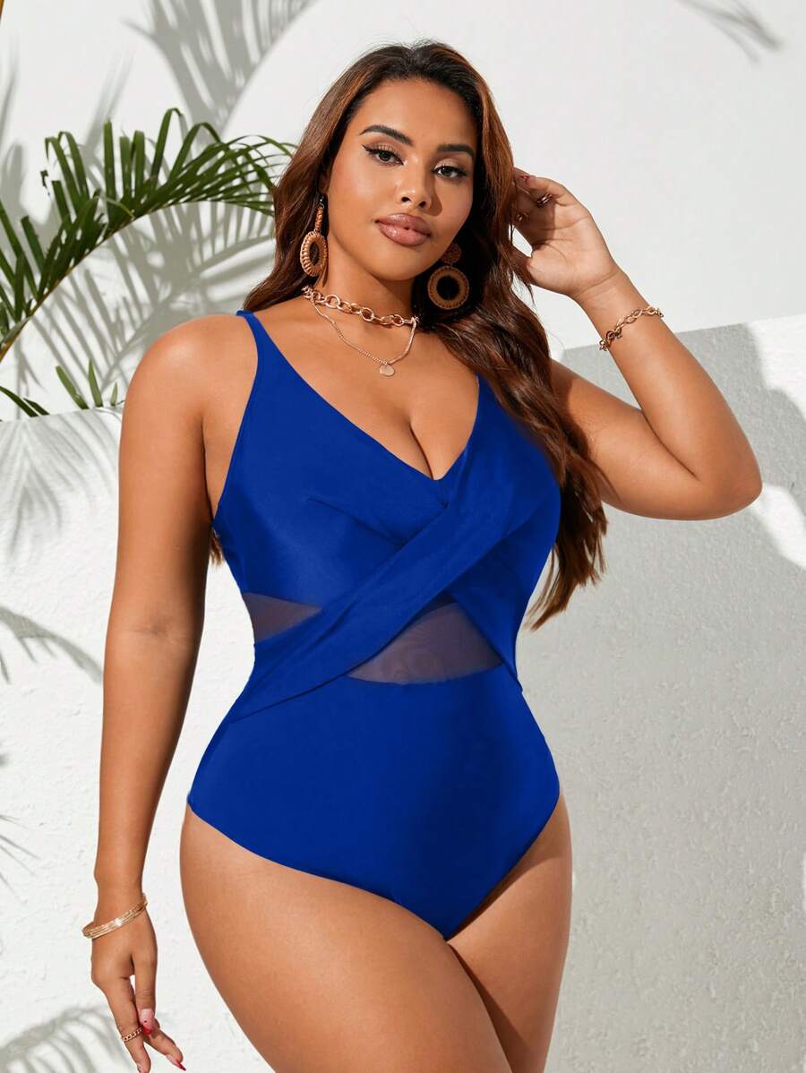 Maiô Plus Size Cross Glam