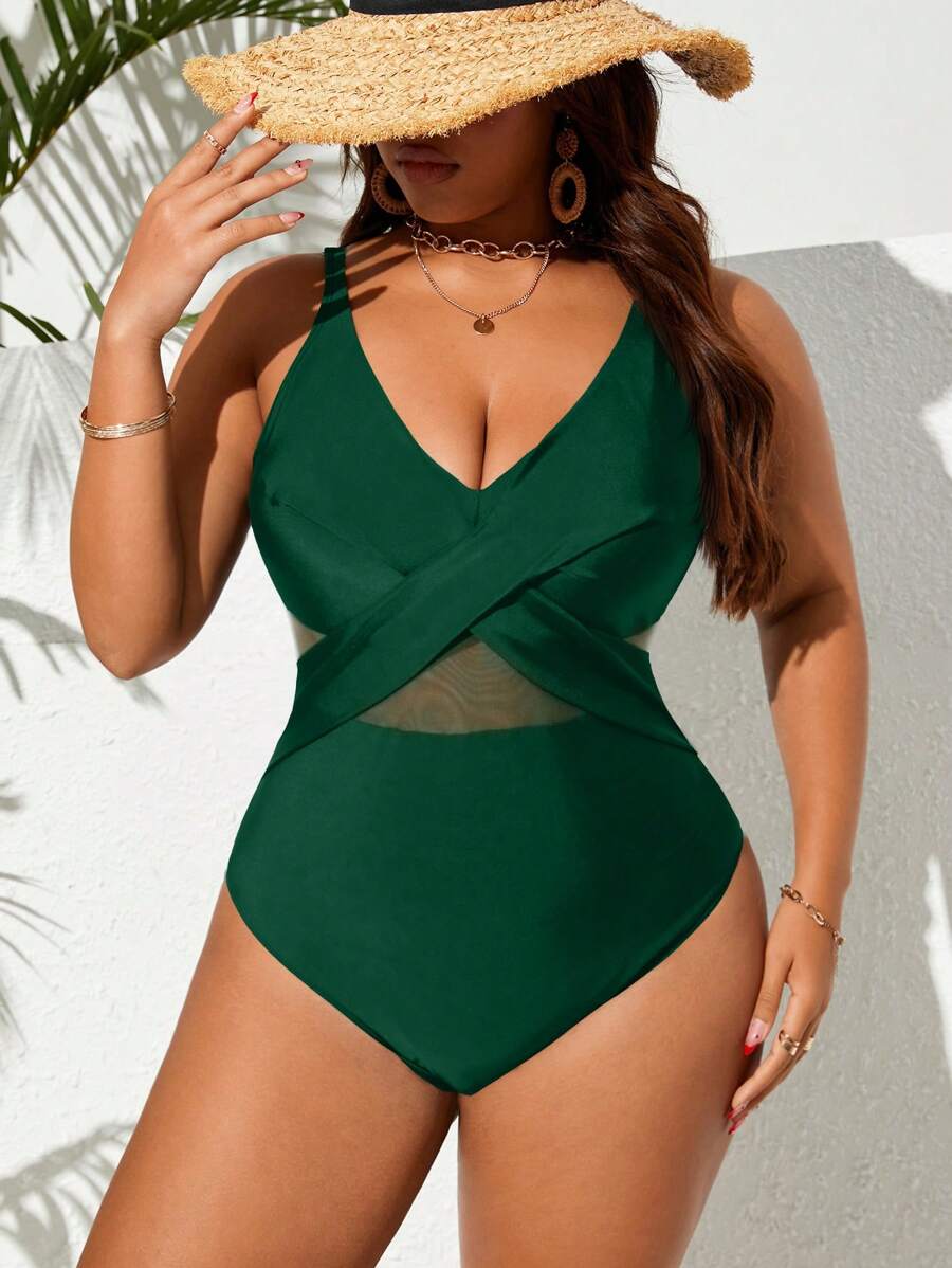 Maiô Plus Size Cross Glam
