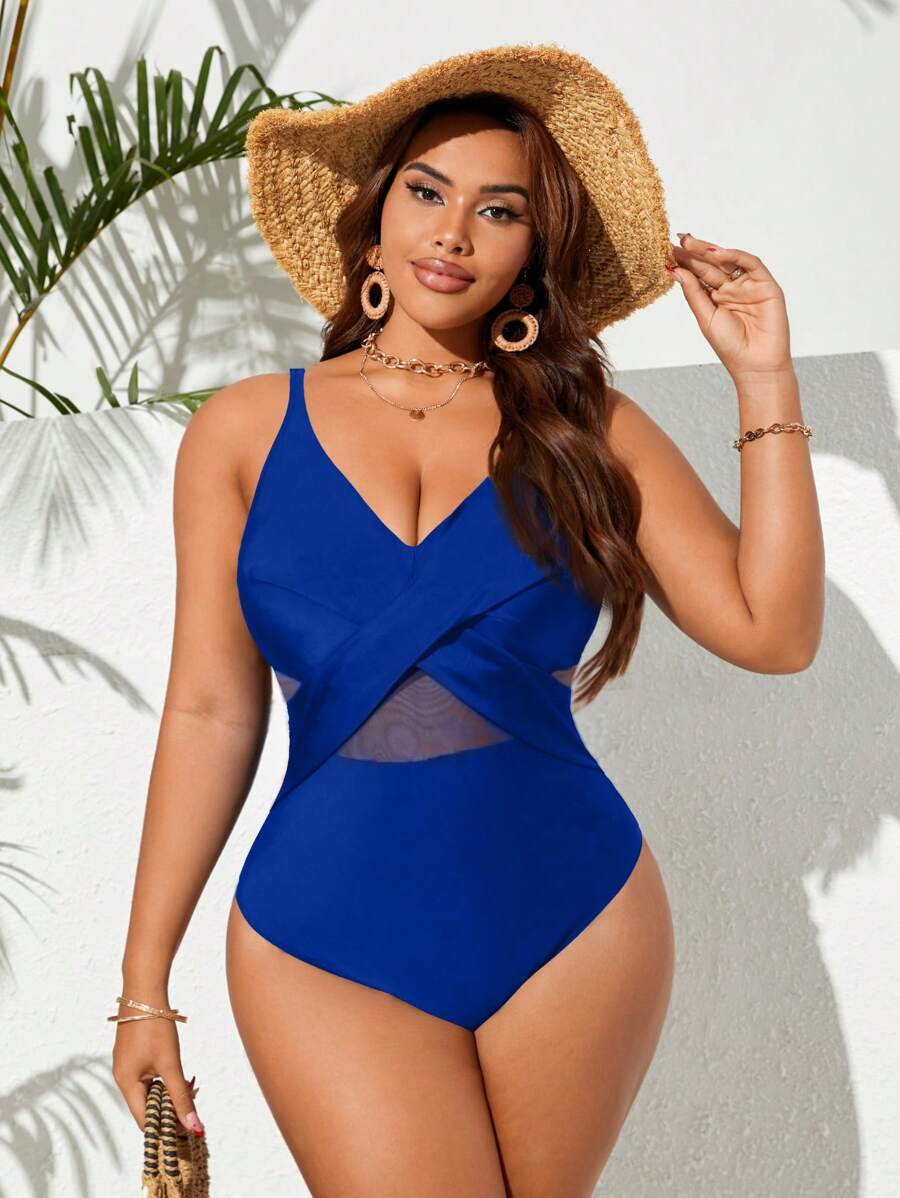 Maiô Plus Size Cross Glam