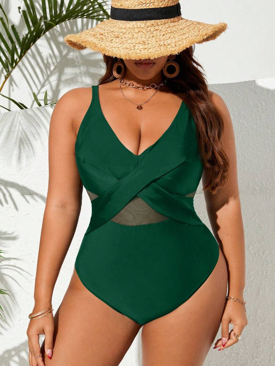 Maiô Plus Size Cross Glam