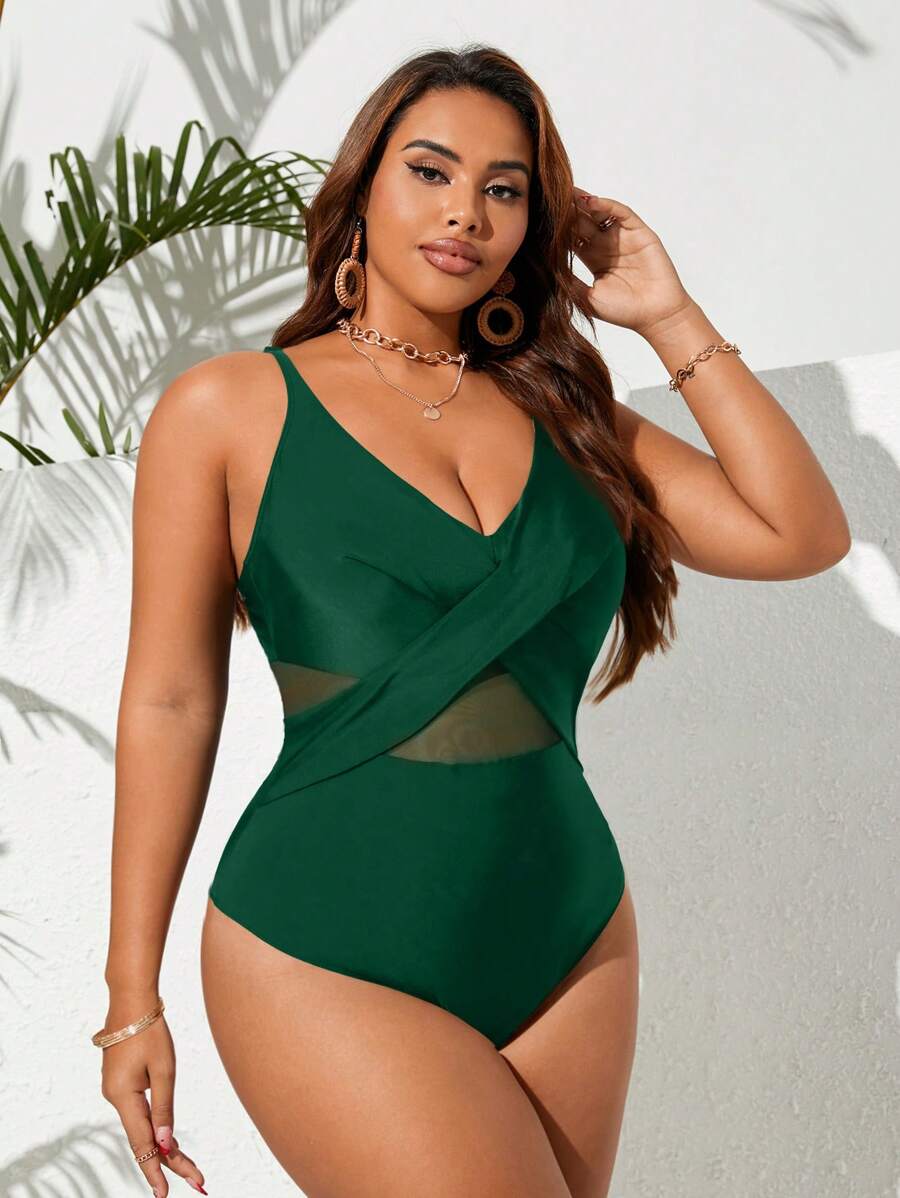 Maiô Plus Size Cross Glam
