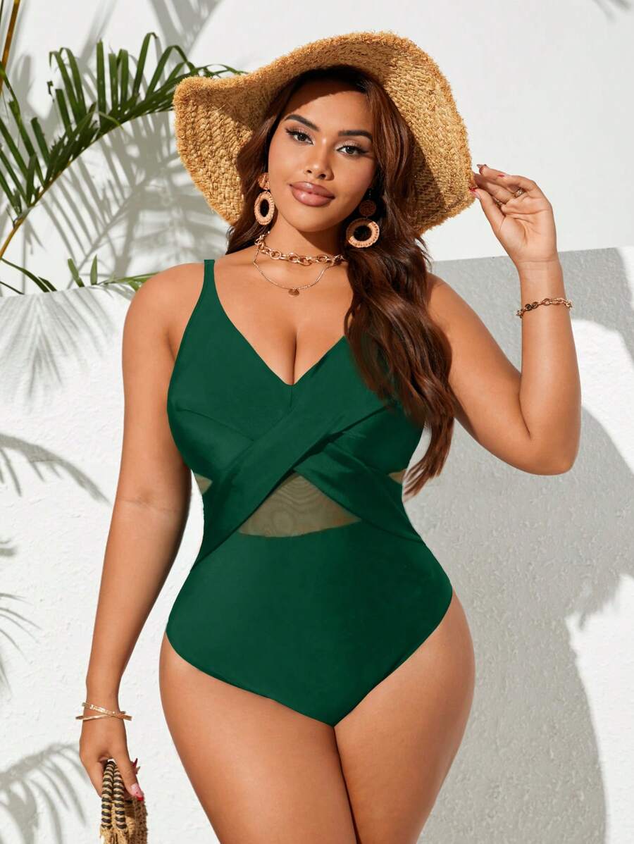Maiô Plus Size Cross Glam
