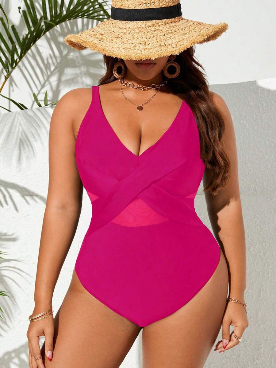 Maiô Plus Size Cross Glam