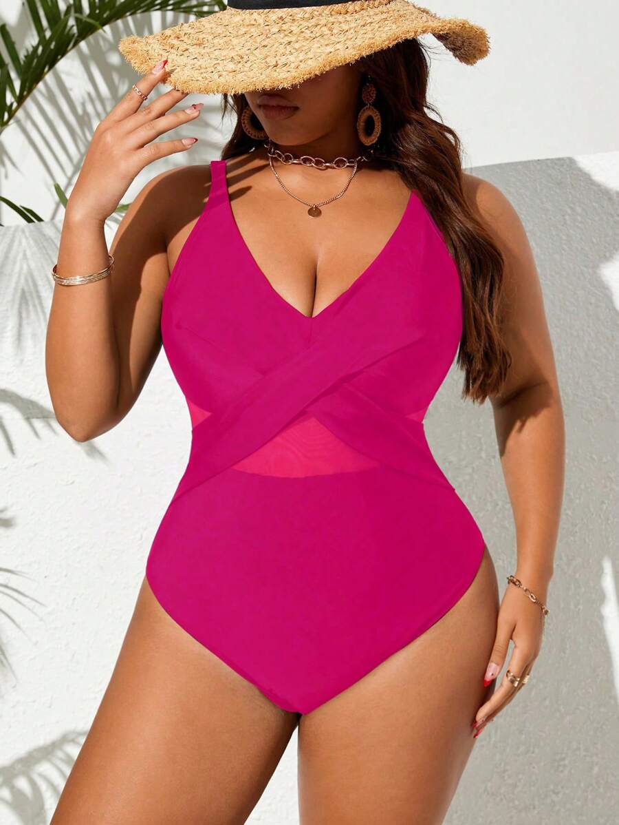 Maiô Plus Size Cross Glam