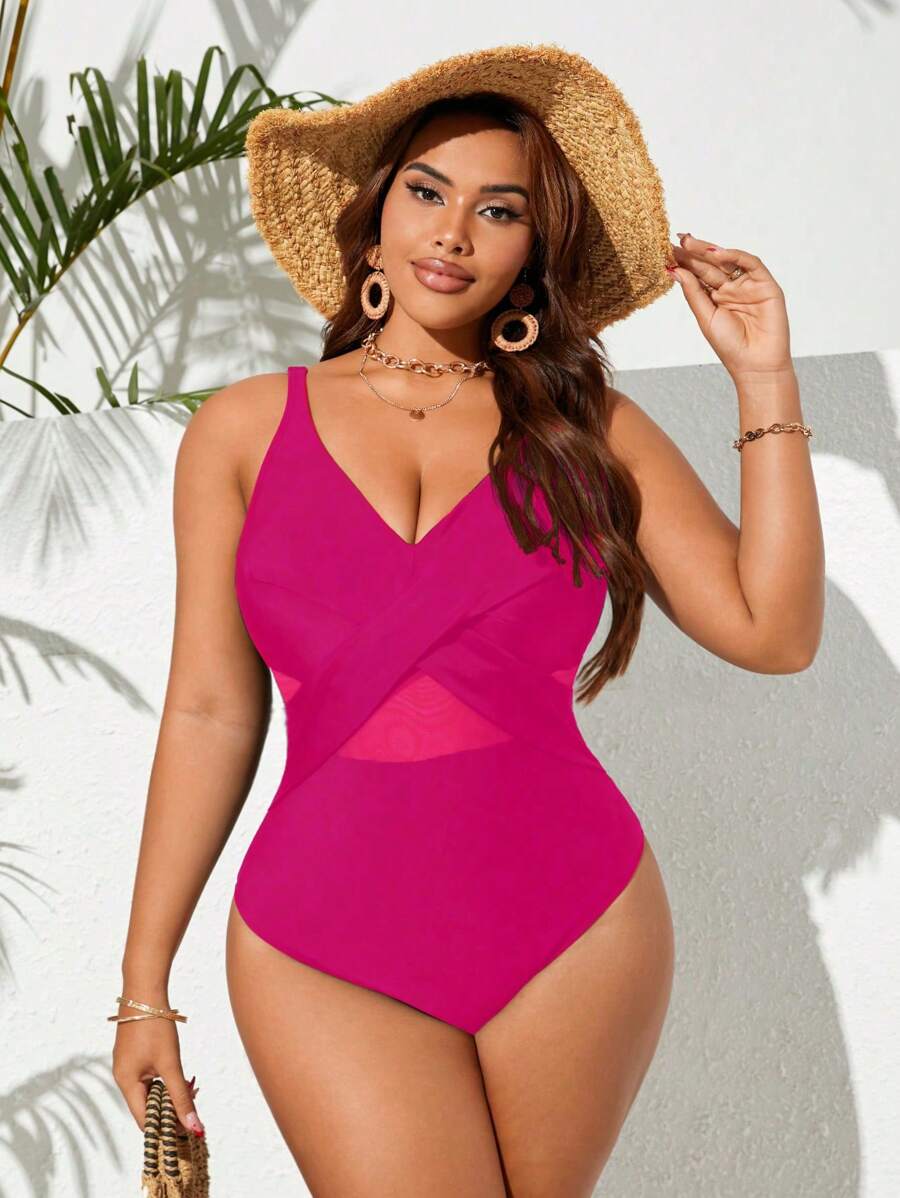 Maiô Plus Size Cross Glam