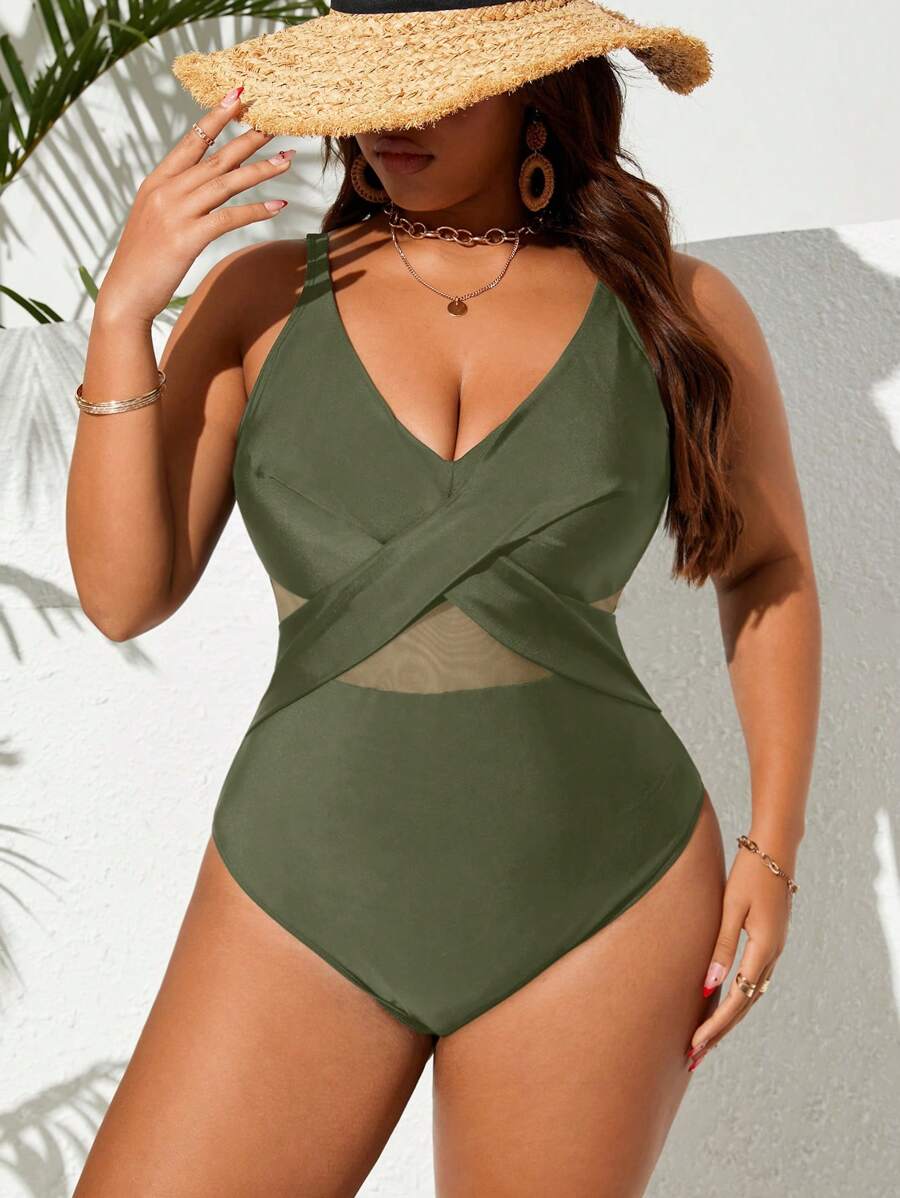 Maiô Plus Size Cross Glam