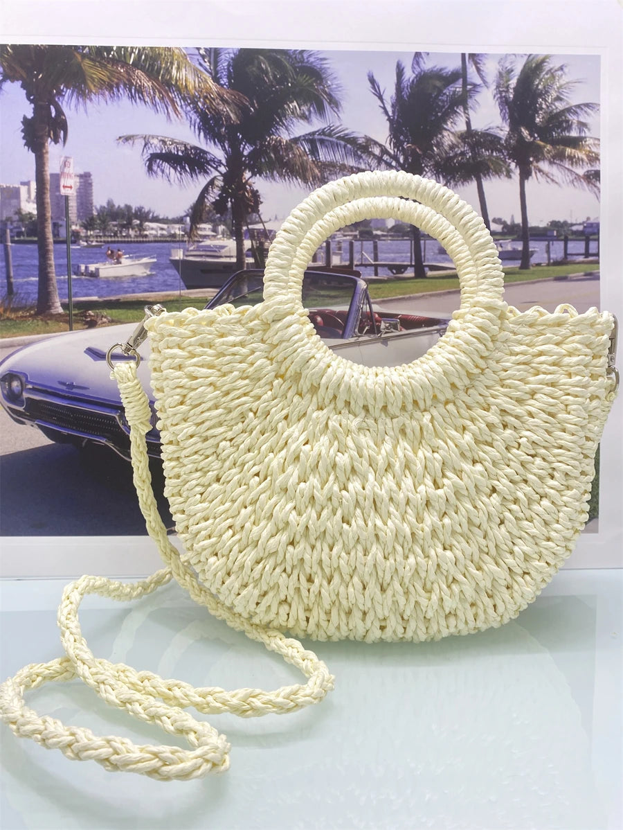 Bolsa de Mão e Transversal em Palha