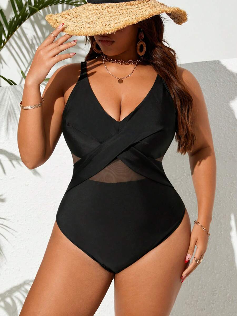 Maiô Plus Size Cross Glam