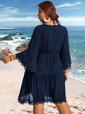 Saída de Praia Plus Size com Renda nas Barras
